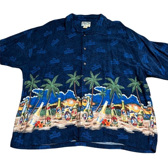 Lot of 3 Big Dogs Hawaiian Shirts Mens 4XL Cruise Motorcycle Bottles Button Down - Picture 4 of 12